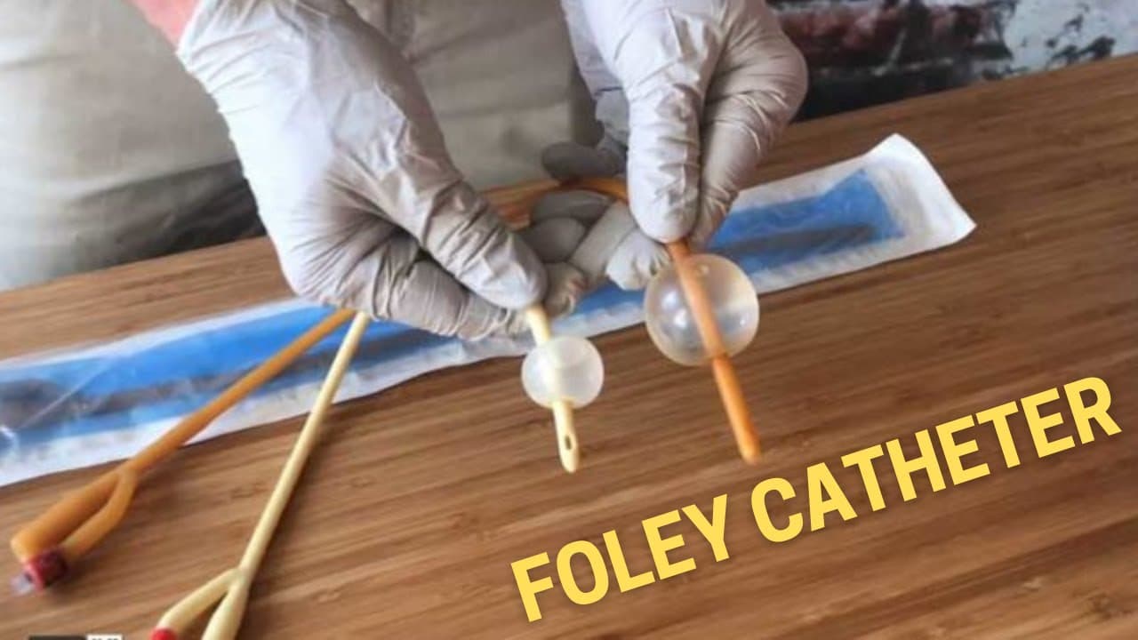 Foley Catheter technique in male and female patients